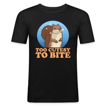 Cute Squirrel Squirrel Gift - Men's Slim Fit T-Shirt - black - Front - Nik (191cm)