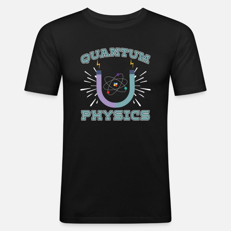 Physik Phyiker Reaktion Quantenphysik - Männer Slim Fit T-Shirt - Schwarz