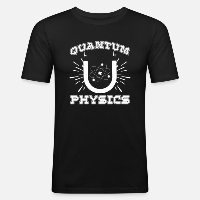 Physik Phyiker Reaktion Quantum Physics - Männer Slim Fit T-Shirt - Schwarz