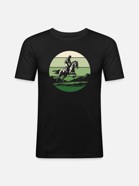 Équitation équestre d’endurance - T-shirt près du corps Homme - noir