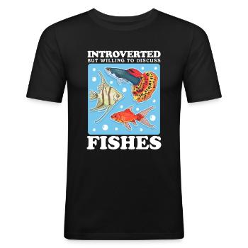 Acuario Acuarista Acuario Peces Ornamentales Regalo - Camiseta ajustada hombre - negro - delante - Nik (191cm)