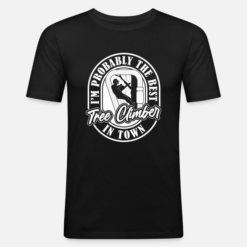 Baumpfleger Baumkletterer Arborist - Männer Slim Fit T-Shirt - Schwarz