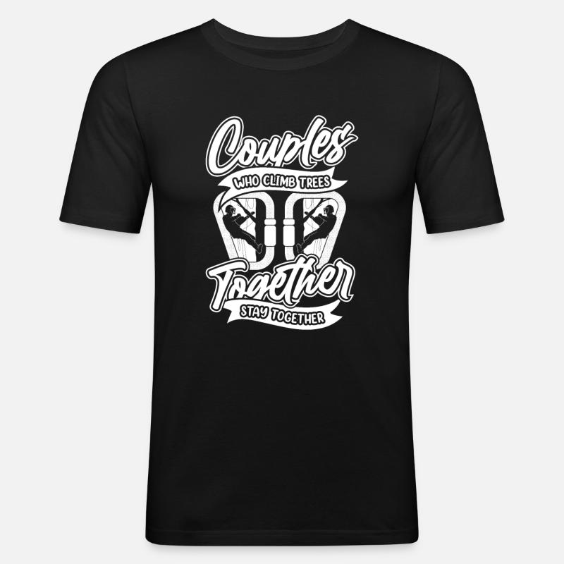 Baumpfleger Baumkletterer Arborist - Männer Slim Fit T-Shirt - Schwarz