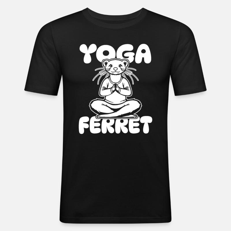 Frettchen Iltis - Männer Slim Fit T-Shirt - Schwarz