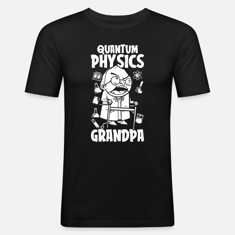 Physique Physicien Papi Physique quantique - T-shirt près du corps Homme - noir