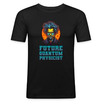 Physics Phyker Cool Quantum Physics - Men's Slim Fit T-Shirt - black - Front - Nik (191cm)