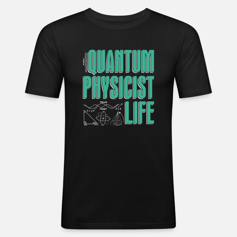 Physik Phyiker Berechnungen Quantenphysik - Männer Slim Fit T-Shirt - Schwarz