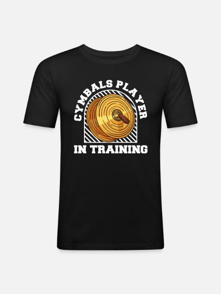 Fan train marching band cymbal - Men's Slim Fit T-Shirt - black