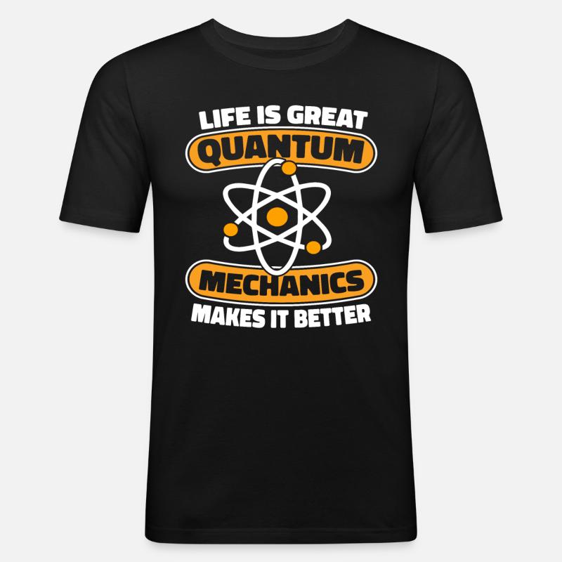 Physik Phyiker Cool Quantenphysik - Männer Slim Fit T-Shirt - Schwarz