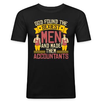 Comptable Conseiller fiscal Humour Comptable sexy - T-shirt près du corps Homme - noir - Devant - Nik (191cm)