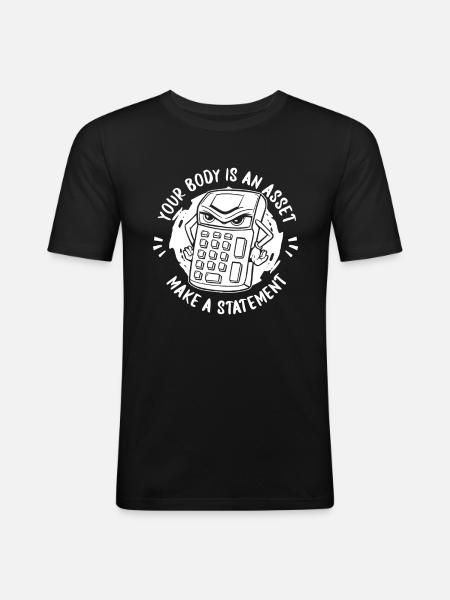 Calculatrice de conseiller fiscal comptable - T-shirt près du corps Homme - noir