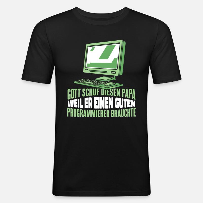 Entwickler Coder Programmierer - Männer Slim Fit T-Shirt - Schwarz