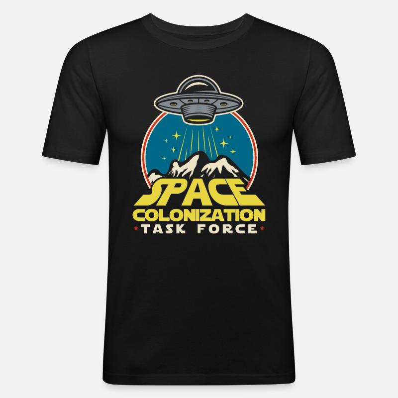 Space Space Cool Space Colonization - Men's Slim Fit T-Shirt - black