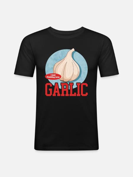 Garlic Garlic Flavor Gift - Men's Slim Fit T-Shirt - black