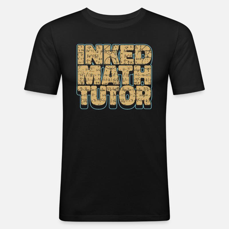 Mathelehrer Mathe Lehrer Eingefärbt - Männer Slim Fit T-Shirt - Schwarz