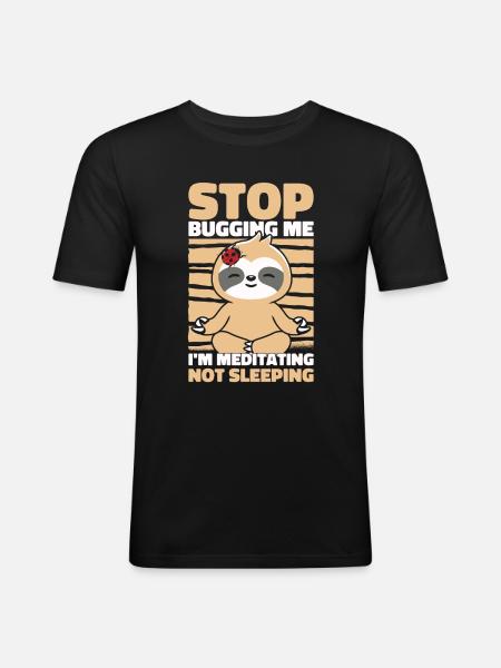 Sloth Sloth Yoga - Men's Slim Fit T-Shirt - black