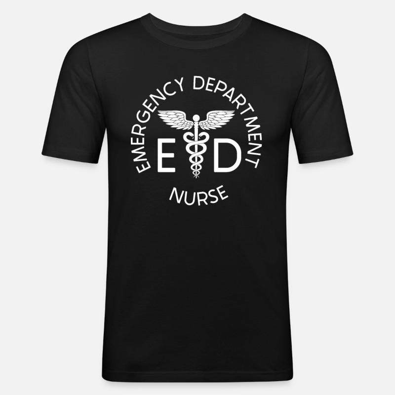 Krankenschwester Ed Notfall Krankenschwester - Männer Slim Fit T-Shirt - Schwarz
