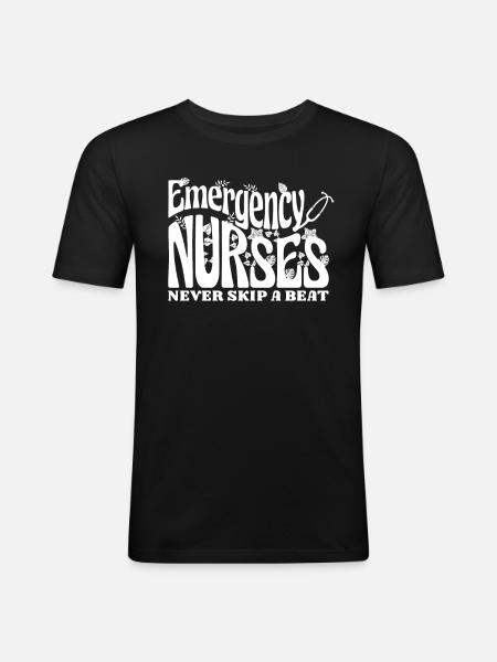 Nurse Emergency Nurse - Men's Slim Fit T-Shirt - black