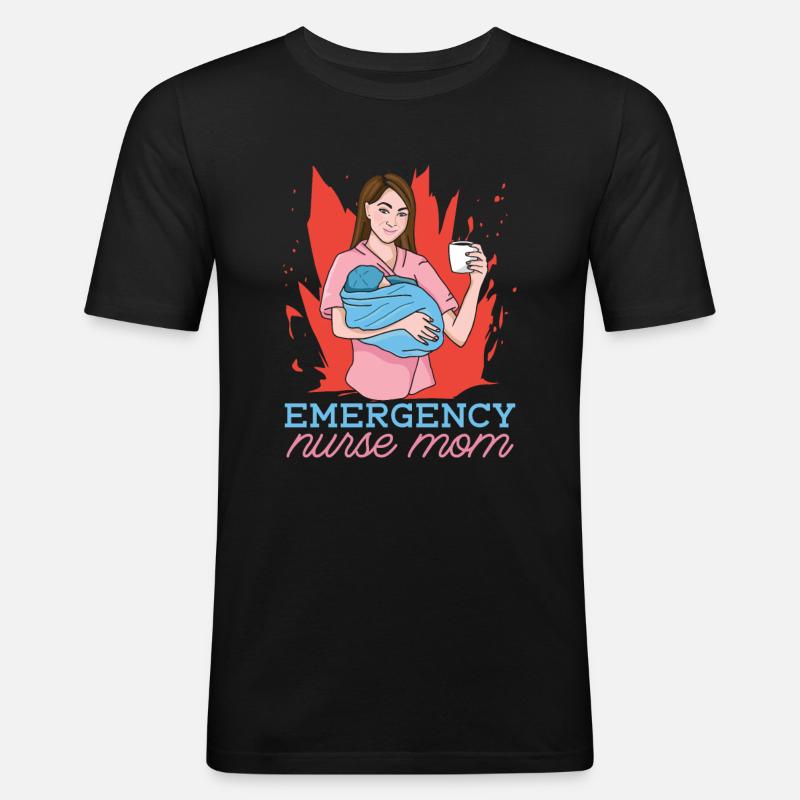 Krankenschwester Mutter Notfall Krankenschwester - Männer Slim Fit T-Shirt - Schwarz