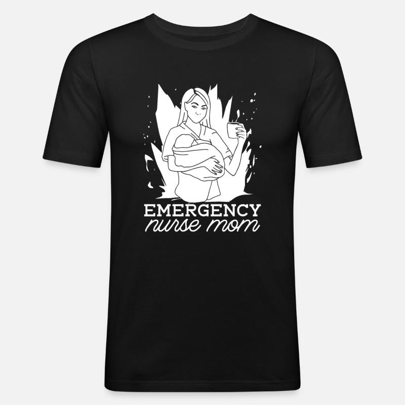 Krankenschwester Mutter Notfall Krankenschwester - Männer Slim Fit T-Shirt - Schwarz