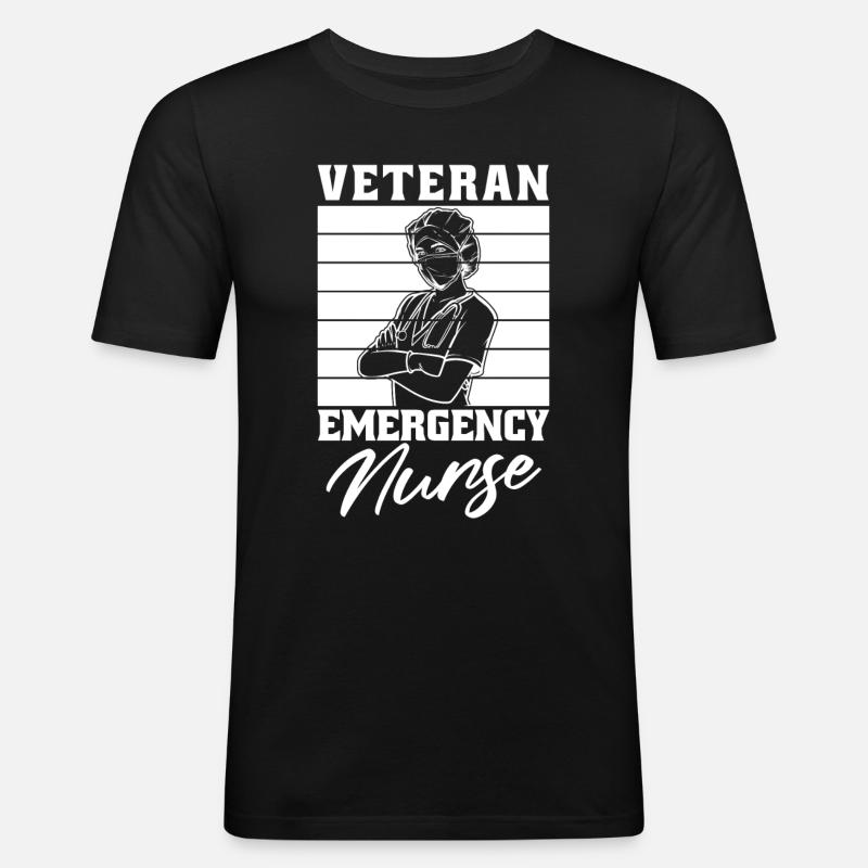 Krankenschwester Notfallkrankenschwester - Männer Slim Fit T-Shirt - Schwarz