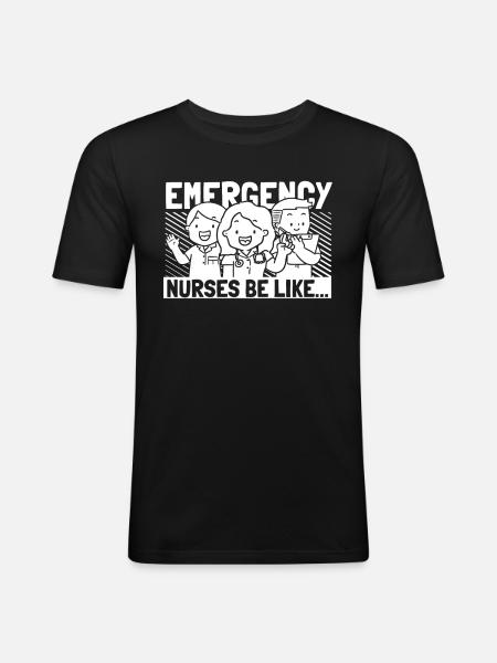 Krankenschwester Lustig Notfall Krankenschwester - Männer Slim Fit T-Shirt - Schwarz