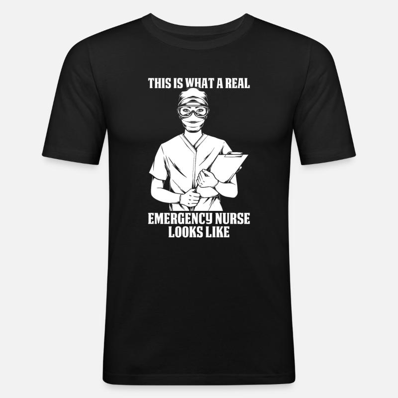 Krankenschwester Lustig Notfall Krankenschwester - Männer Slim Fit T-Shirt - Schwarz