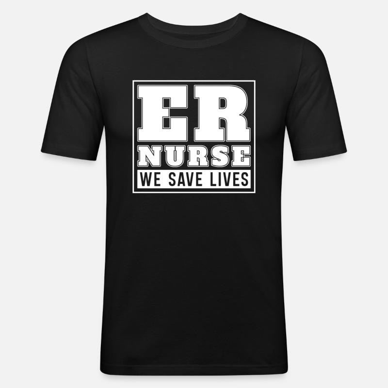 Krankenschwester Äh Notfall Krankenschwester - Männer Slim Fit T-Shirt - Schwarz