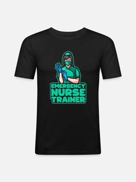 Nurse Emergency Nurse - Men's Slim Fit T-Shirt - black