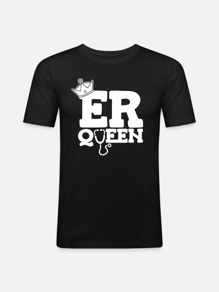 Nurse Queen - Men's Slim Fit T-Shirt - black