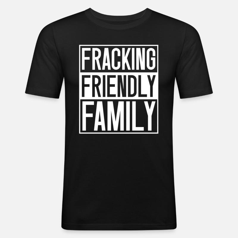 Ölfeld Bohrinsel Fracking - Männer Slim Fit T-Shirt - Schwarz