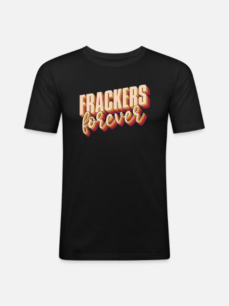 Oilfield Oil Rig Fracking - Men's Slim Fit T-Shirt - black