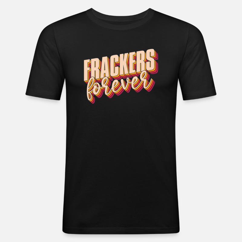 Ölfeld Bohrinsel Fracking - Männer Slim Fit T-Shirt - Schwarz
