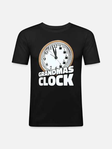 Café, Café, Grand-Mère, Café Vin - T-shirt près du corps Homme - noir