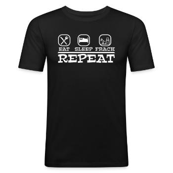 Ölfeld Bohrinsel Fracking - Männer Slim Fit T-Shirt - Schwarz - Vorne - Nik (191cm)