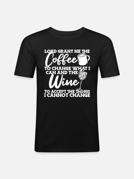 Coffee Cafe Coffee Wine - Men's Slim Fit T-Shirt - black