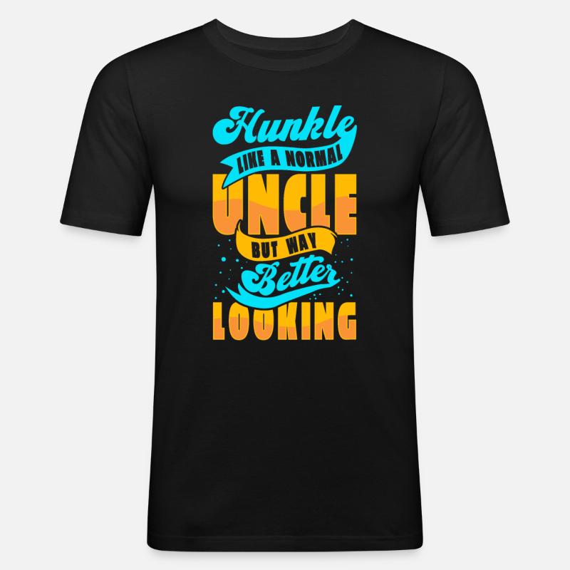 Onkel - Männer Slim Fit T-Shirt - Schwarz