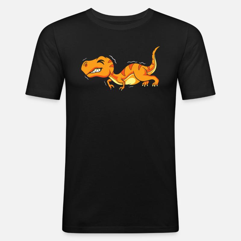 Trex T Rex Dino Słodki - Obcisła koszulka męska - czarny