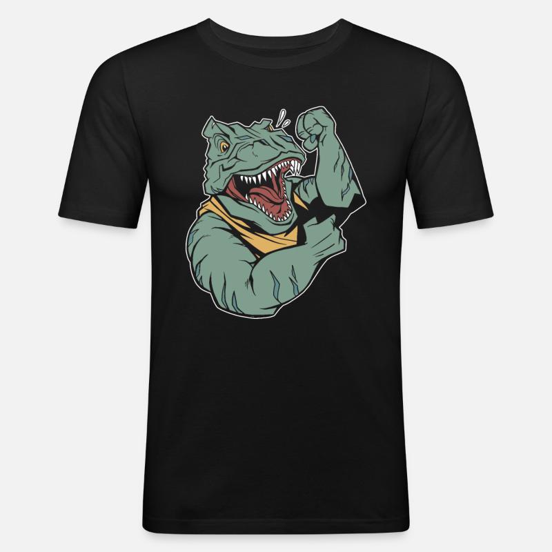 Trex T Rex Dino Cool - Männer Slim Fit T-Shirt - Schwarz