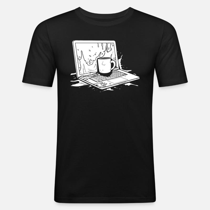 Entwickler Coder Programmierer Kaffee - Männer Slim Fit T-Shirt - Schwarz
