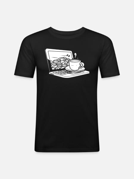 Developer, Coder, Programmer, Coffee - Men's Slim Fit T-Shirt - black