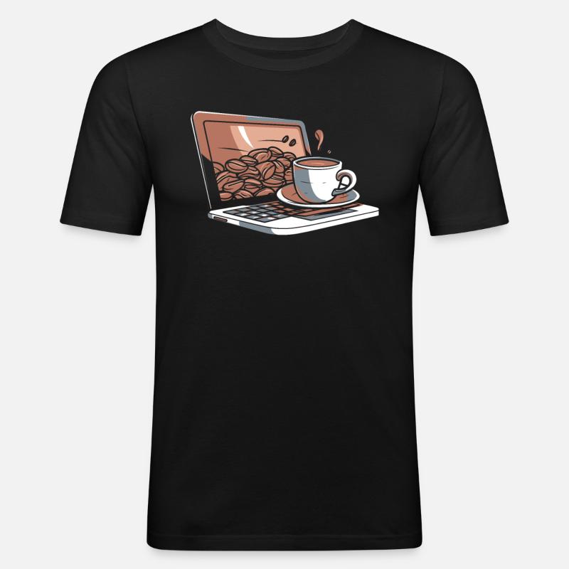 Developer, Coder, Programmer, Coffee - Men's Slim Fit T-Shirt - black