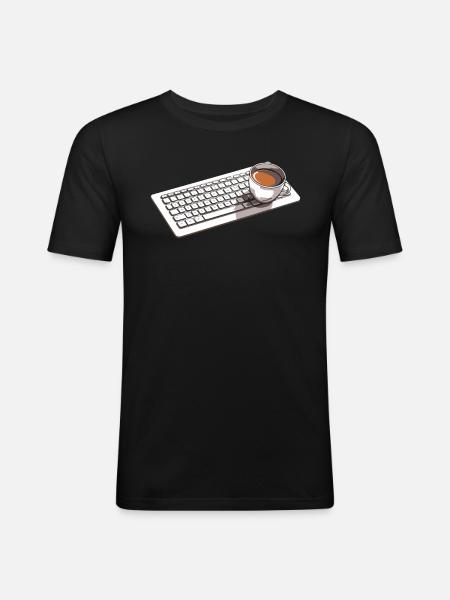 Developer, Coder, Programmer, Coffee - Men's Slim Fit T-Shirt - black