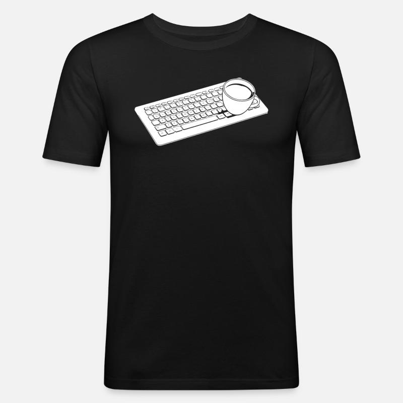 Entwickler Coder Programmierer Kaffee - Männer Slim Fit T-Shirt - Schwarz