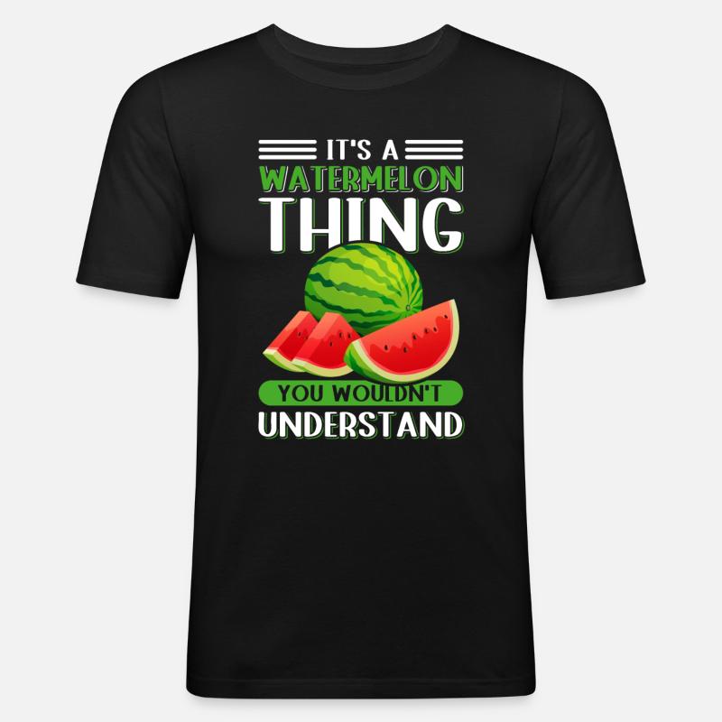 Watermelon Angurie Paste Arbuse Gift - Men's Slim Fit T-Shirt - black