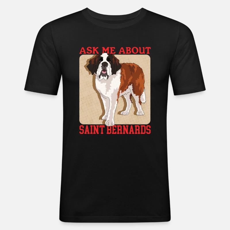 Bernhardiner Hunde St. Bernhardshund Geschenk - Männer Slim Fit T-Shirt - Schwarz