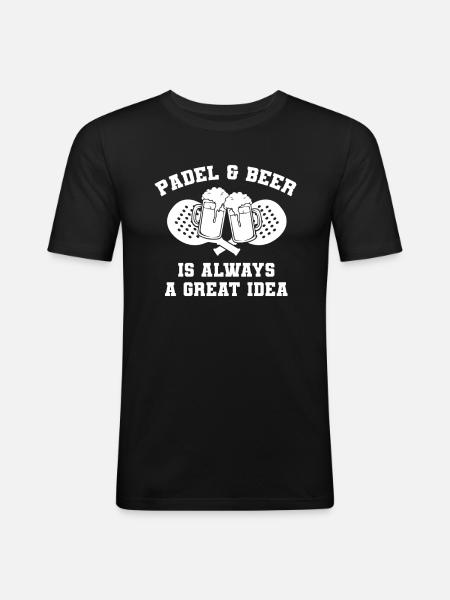 Padel Beer - Men's Slim Fit T-Shirt - black