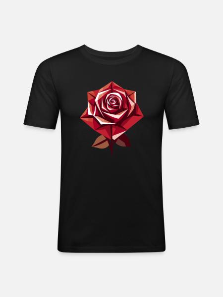 Red Rose Goth - Men's Slim Fit T-Shirt - black