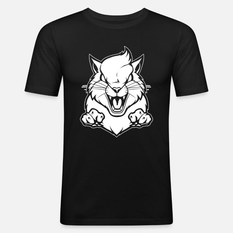 Eichhörnchen Wütend - Männer Slim Fit T-Shirt - Schwarz