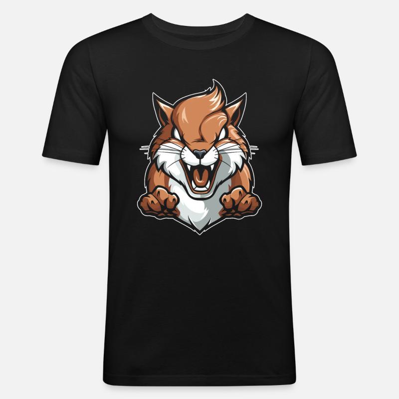 Eichhörnchen Wütend - Männer Slim Fit T-Shirt - Schwarz